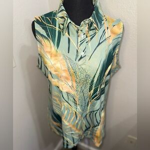 NWT Acegolfs Tropical Sleeveless Blouse- Size‎ XL